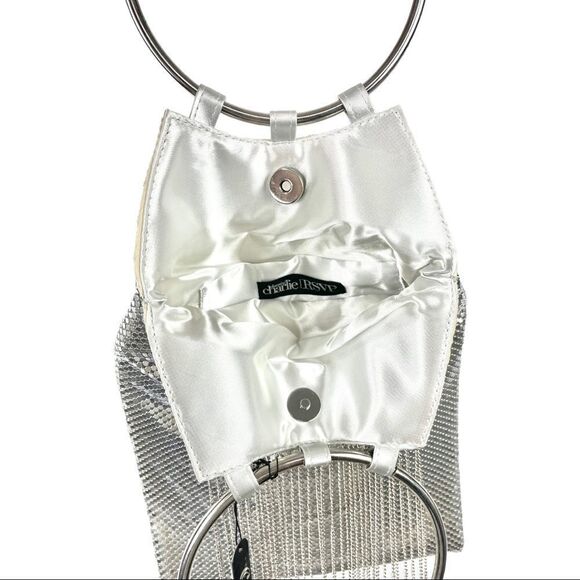 NEW Charming Charlie 90s Y2K Fringe Ring Handle Glitz Hand Bag - Picture 7 of 7